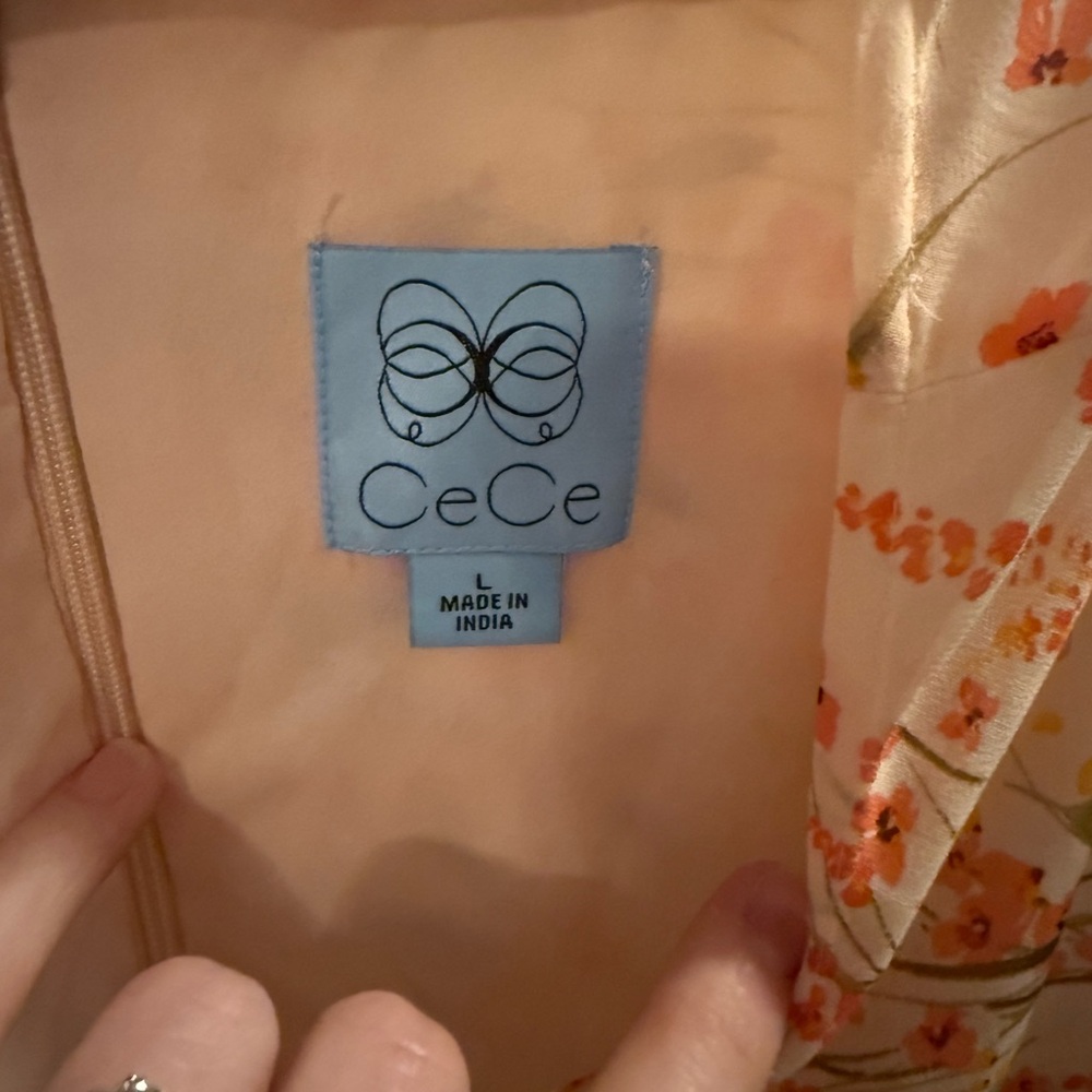 NWOT CeCe Pink Floral Midi Dress - Picture 3 of 3